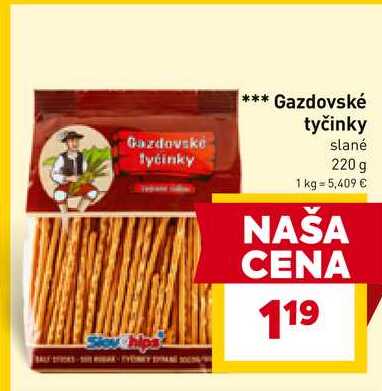 Gazdovské tyčinky slané 220 g 