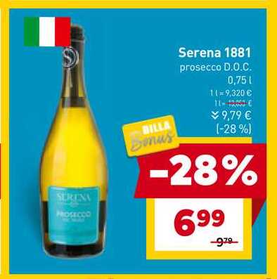 Serena 1881 prosecco D.O.C. 0,75L
