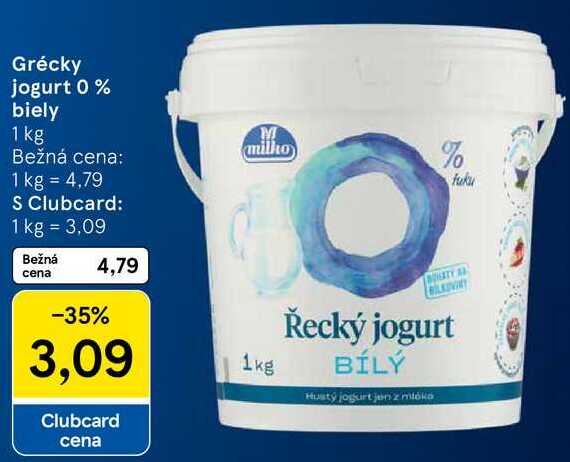 Grécky jogurt 0 % biely, 1 kg 