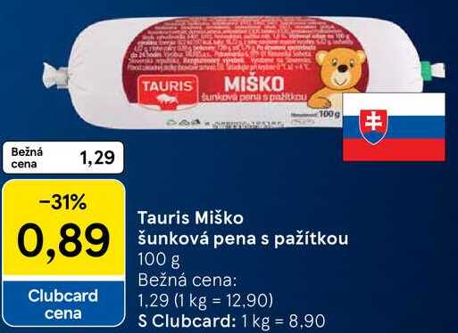 Tauris Miško šunková pena s pažítkou, 100 g
