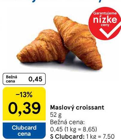 Maslový croissant, 52 g 