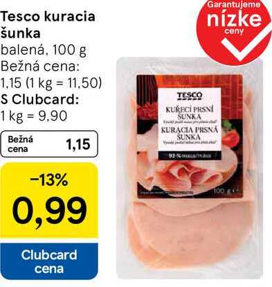 Tesco kuracia šunka, 100 g