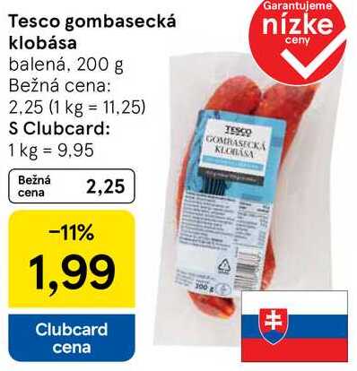 Tesco gombasecká klobása, 200 g