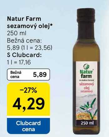 Natur Farm sezamový olej, 250 g