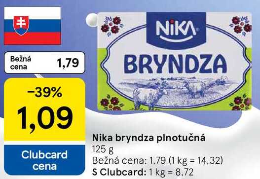 Nika bryndza plnotučná, 125 g