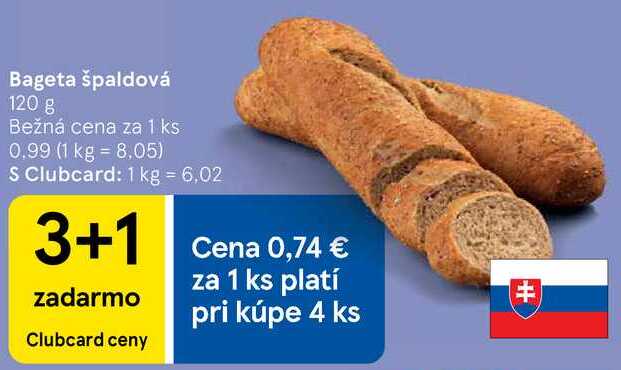 Bageta špaldová, 120 g