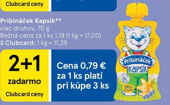 Pribináček Kapsík, 70 g