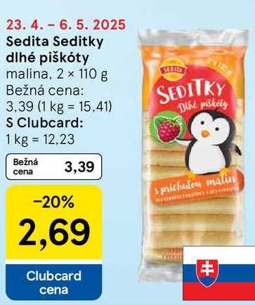 Sedita Seditky dlhé piškóty, 2x 110 g