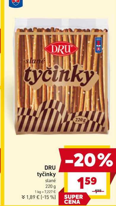 DRU tyčinky slané 220 g