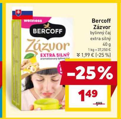 Bercoff Zázvor bylinný čaj extra silný 40 g