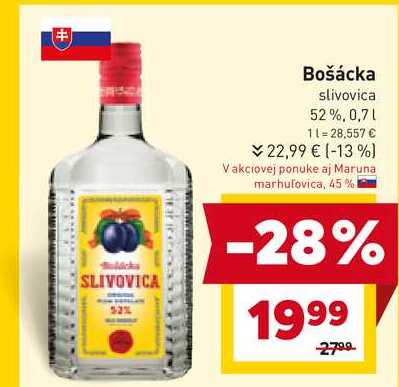 Bošácka slivovica 52%, 0,7l