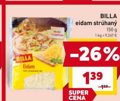 BILLA eidam strúhaný 150 g 