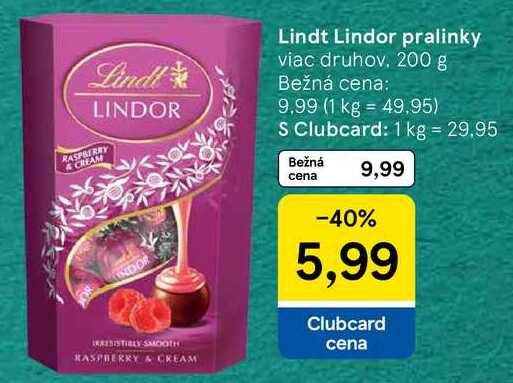 Lindt Lindor pralinky, 200 g
