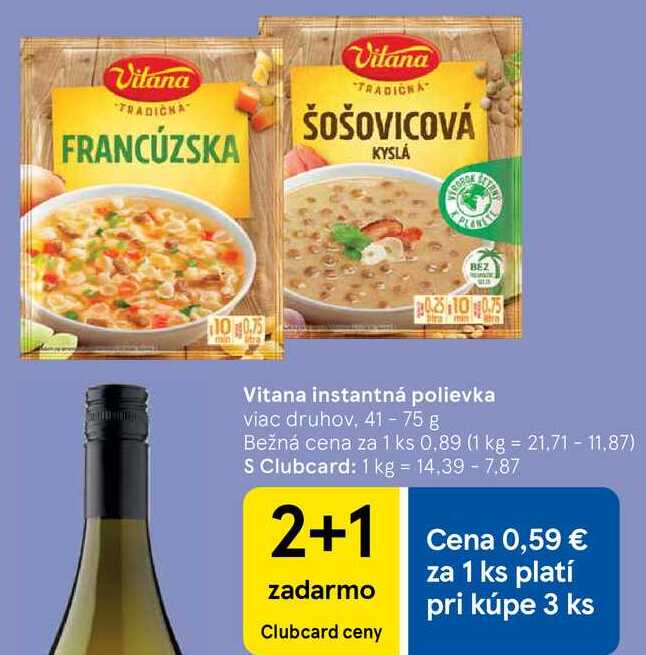 Vitana instantná polievka, 41 - 75 g