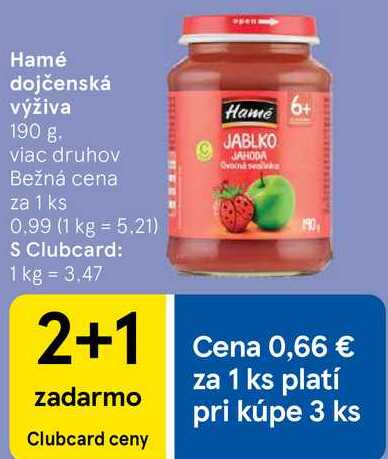 Hamé dojčenská výživa, 190 g