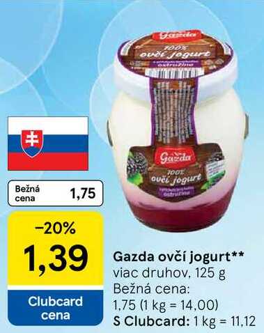 Gazda ovčí jogurt, 125 g 