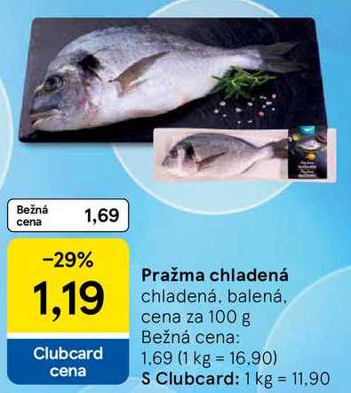Pražma chladená, cena za 100 g 