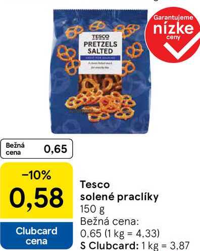 Tesco solené praclíky, 150 g 