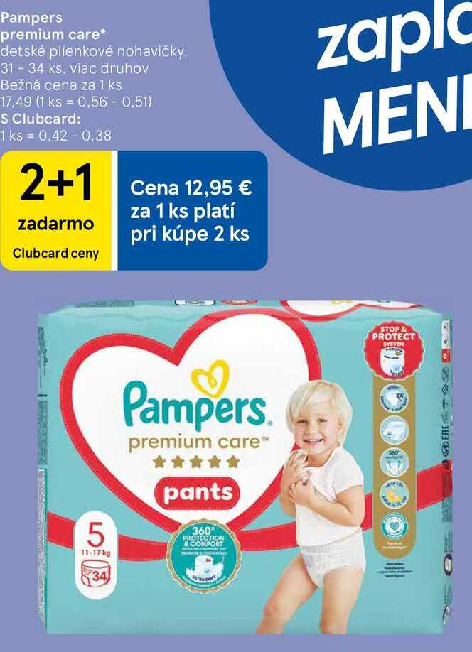 Pampers premium care, 31 - 34 ks