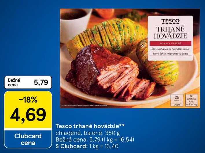 Tesco trhané hovädzie, 350 g