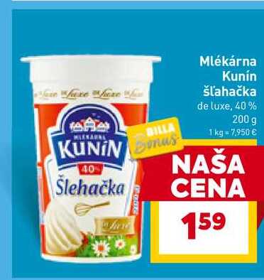 Kunín šľahačka de luxe, 40% 200 g 