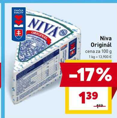 Niva Originál cena za 100 g 
