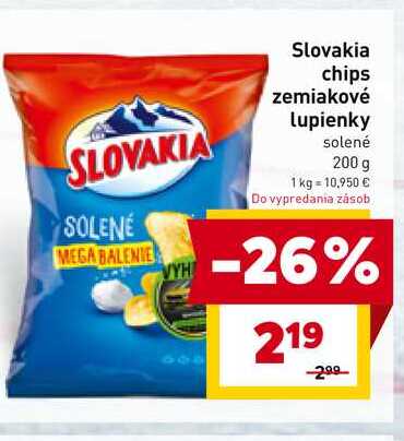 Slovakia chips zemiakové lupienky solené 200 g 