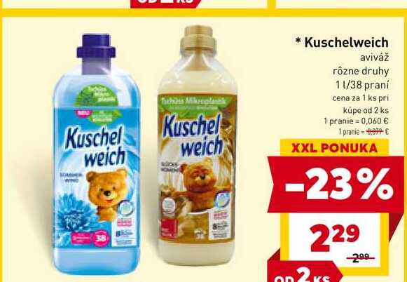 Kuschelweich aviváž rôzne druhy 1l/38 praní 