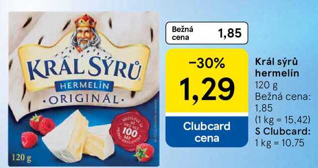 Král sýrů hermelín, 120 g 