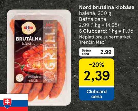 Nord brutálna klobása, 200 g 
