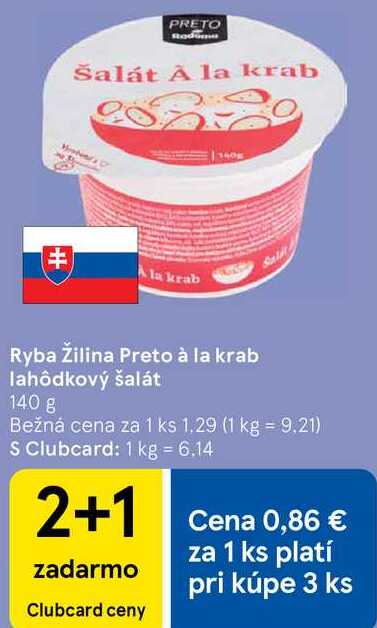 Ryba Žilina Preto à la krab lahôdkový šalát, 140 g 