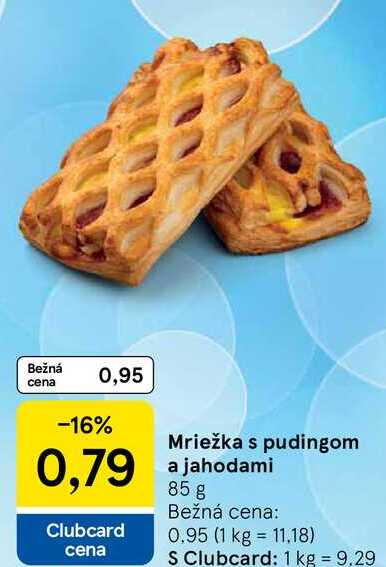 Mriežka s pudingom a jahodami, 85 g