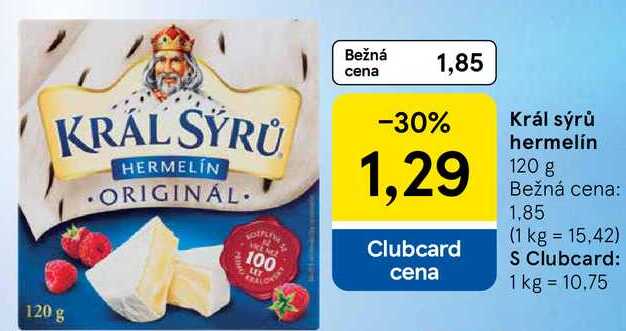 Král sýrů hermelín, 120 g 