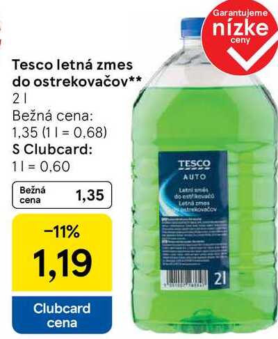 Tesco letná zmes do ostrekovačov, 2 l