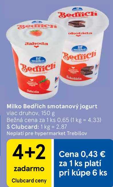 Milko Bedřich smotanový jogurt, 150 g 
