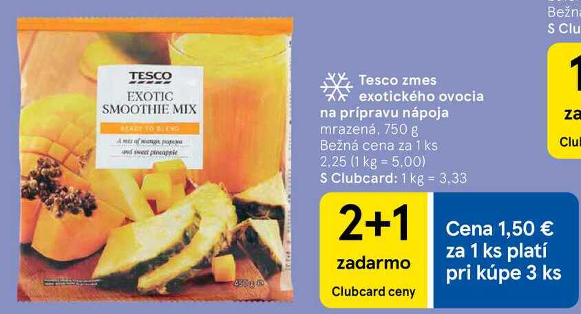Tesco zmes exotického ovocia na prípravu nápoja, 750 g