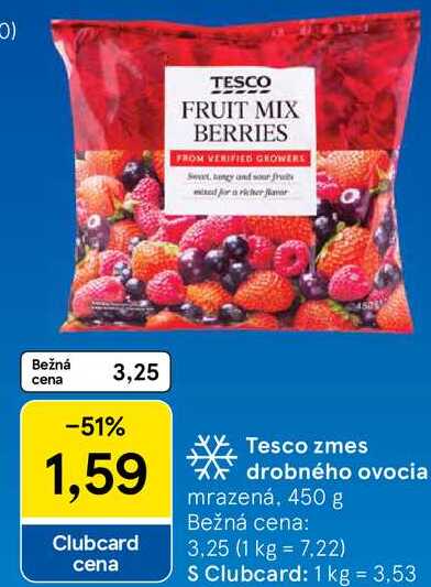 Tesco zmes drobného ovocia, 450 g 