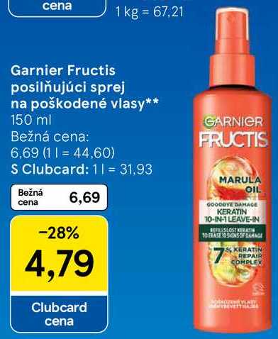Garnier Fructis posilňujúci sprej na poškodené vlasy, 150 ml 