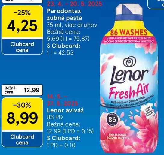 Lenor aviváž, 86 PD 