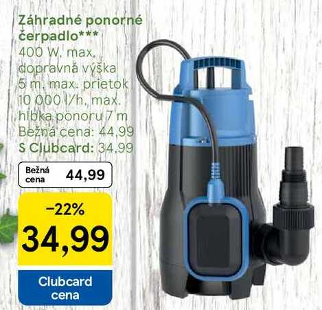 Záhradné ponorné čerpadlo
