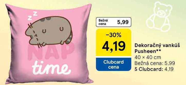 Dekoračný vankúš Pusheen