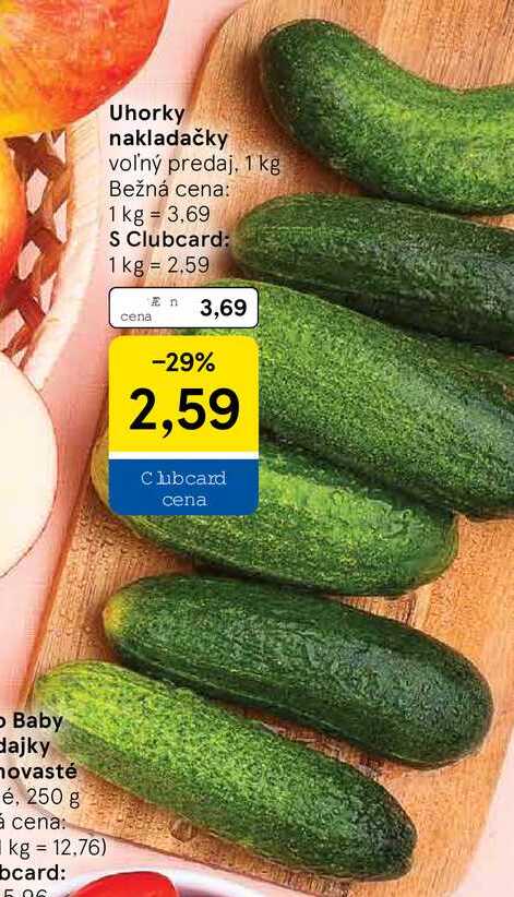 Uhorky nakladačky, 1 kg