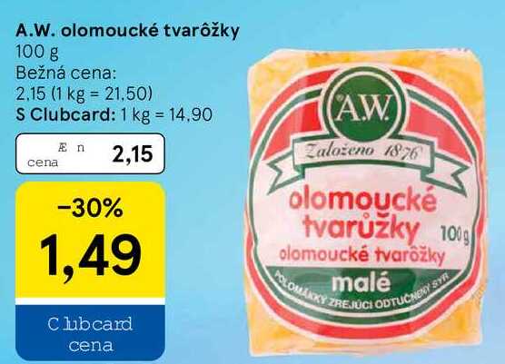 A.W. olomoucké tvarôžky, 100 g