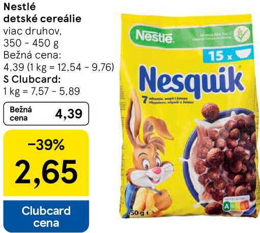 Nestlé detské cereálie, 350-450 g