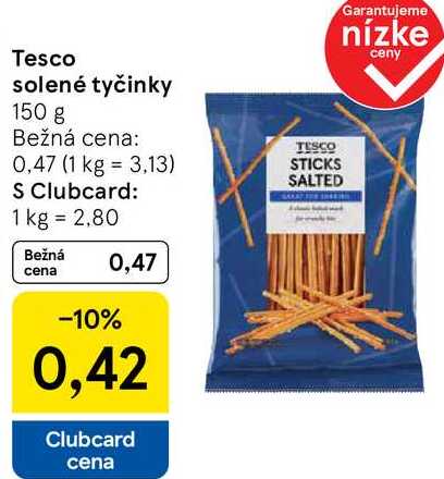 Tesco solené tyčinky, 150 g