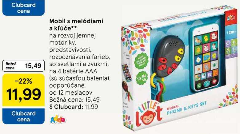 Mobil s melódiami a kľúče