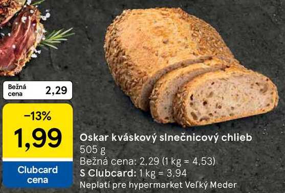 Oskar kváskový slnečnicový chlieb, 505 g