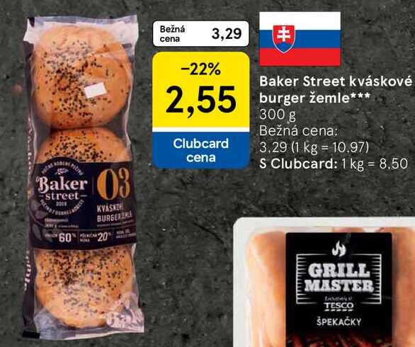 Baker Street kváskové burger žemle, 300 g