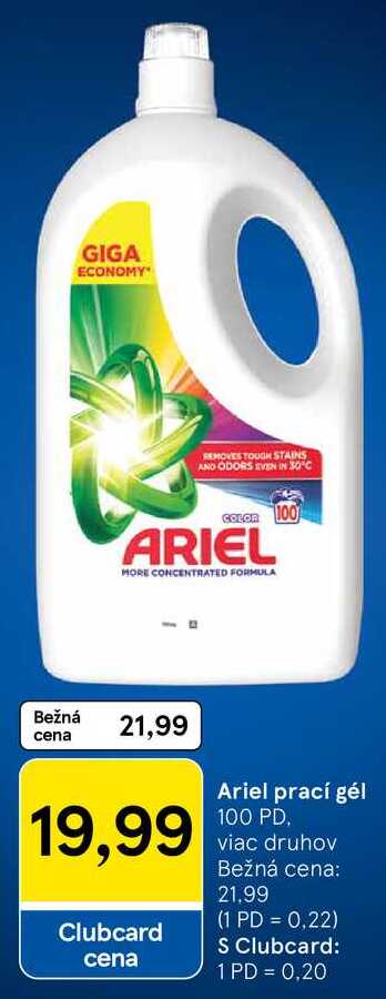 Ariel prací gél, 100 PD
