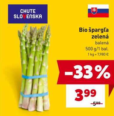 Bio špargľa zelená balená 500 g/1 bal. 
